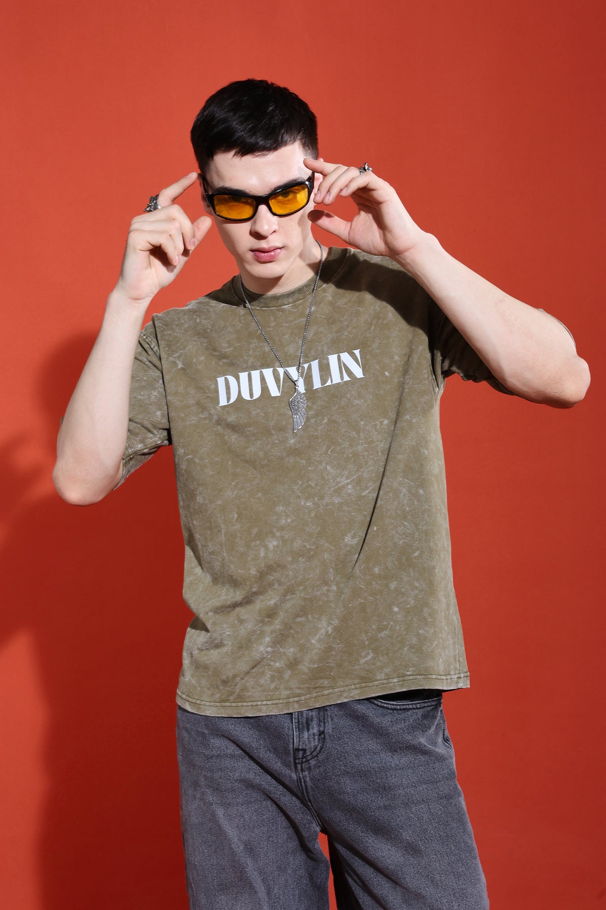 Duvylin Moss Fade Oversized Tee