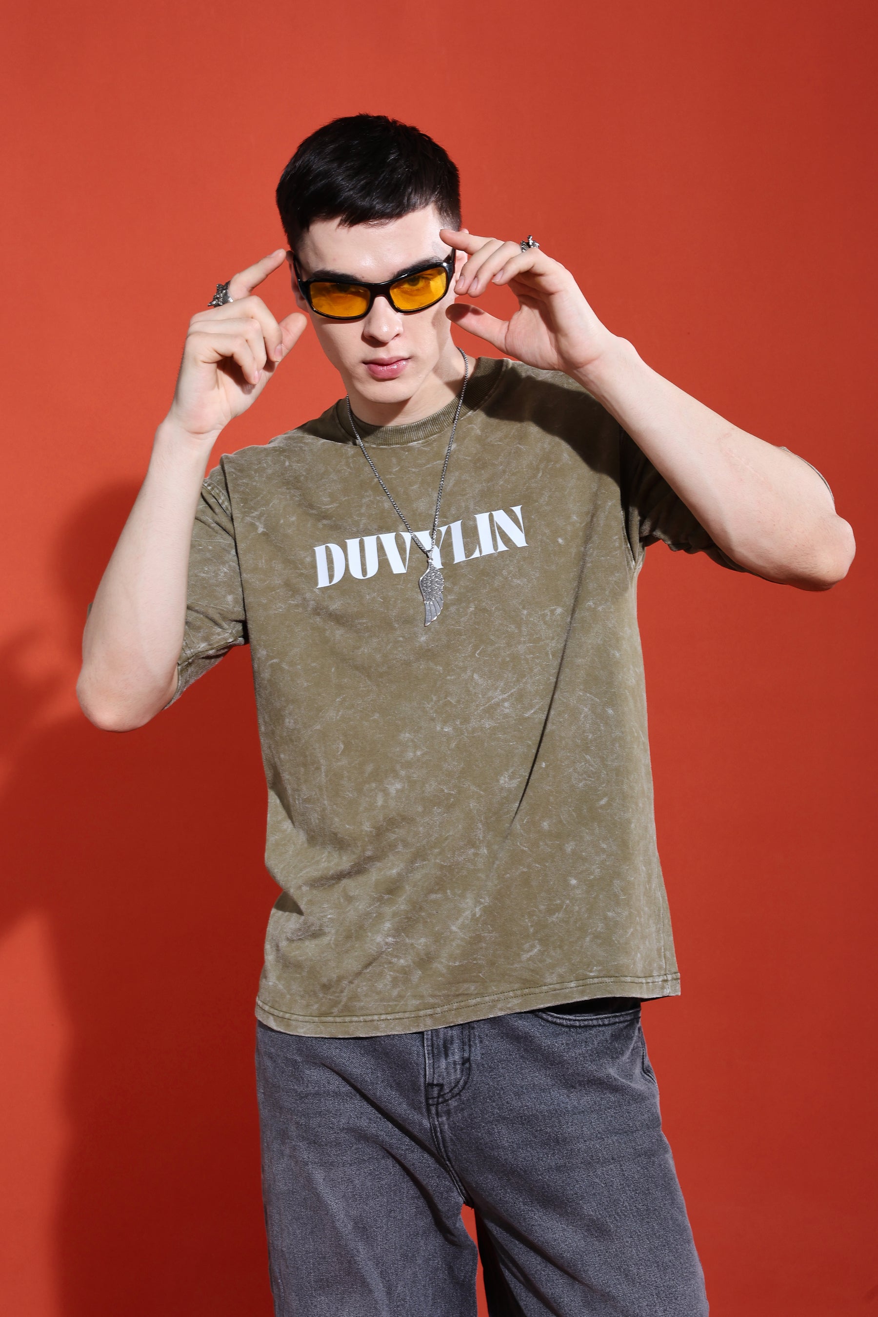 Duvylin Moss Fade Oversized Tee